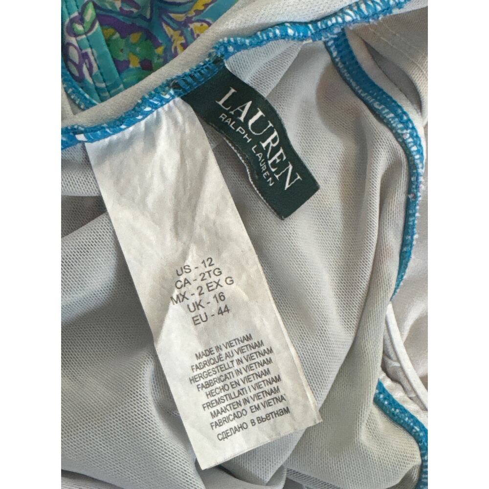 Lauren Ralph Lauren Floral One Piece Swimsuit Print Carnivale Paisley Size 12 - Picture 8 of 9